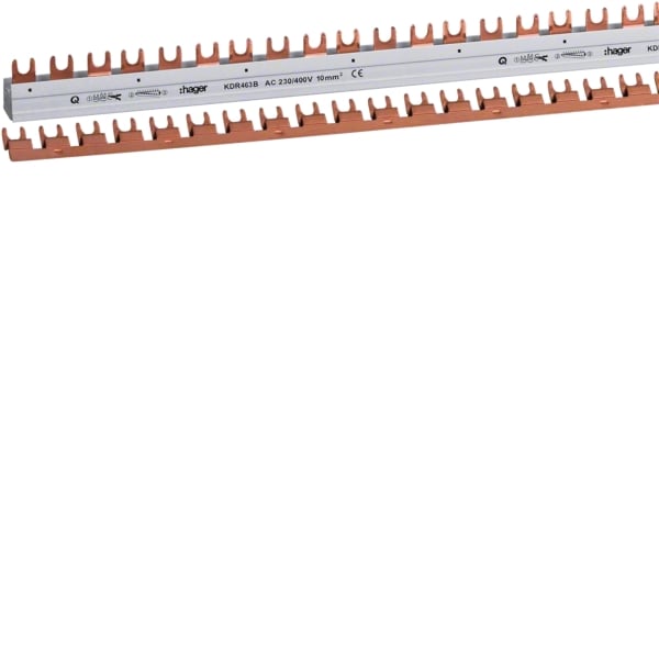 HAGER - Phasenschiene,4pol,10mm²,56mod,Gabel,abbr.