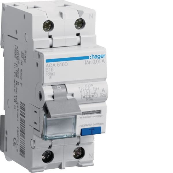 HAGER - FI-LS 1P+N 10kA B-16A 10mA A