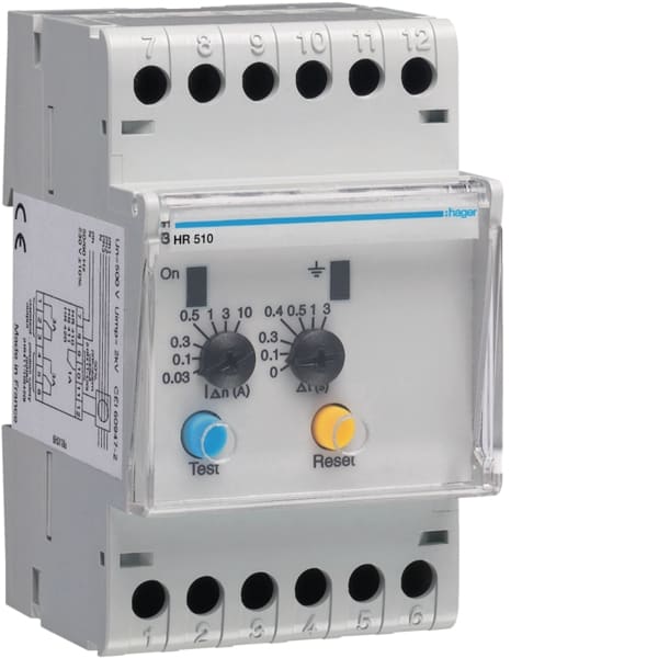 HAGER - FI-Relais 0,03-10A mit Zeitverzoegerung