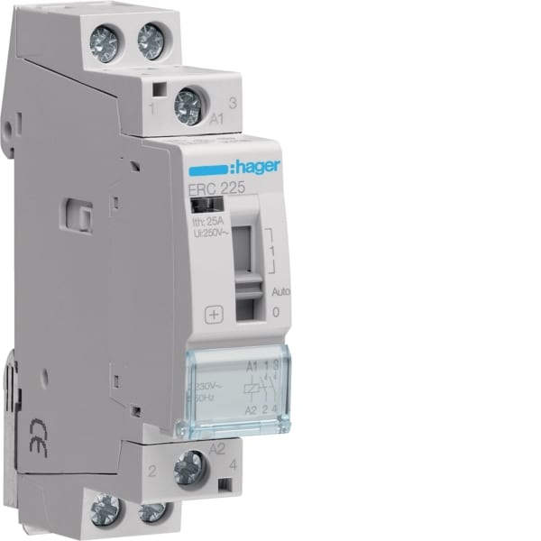HAGER - Insta-Schütz 2Schl. 25A/230VAC Handschaltung 1TE