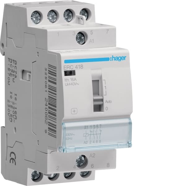 HAGER - Installationsrelais 16A, 2S+2O, 230V