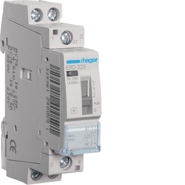 HAGER - Schütz 25A, 2S, 24V mit Handschaltung