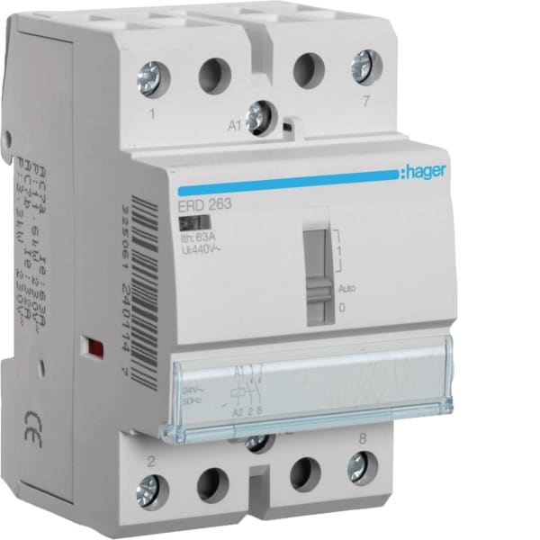 HAGER - Schütz 63A, 2S, 24V mit Handschaltung