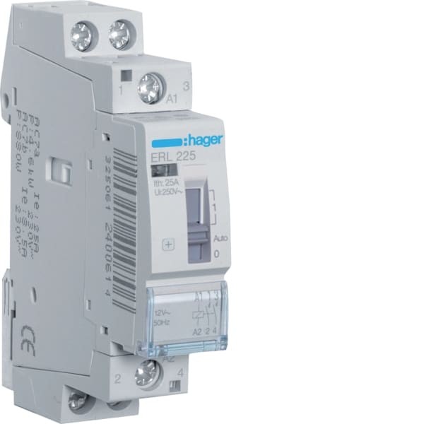 HAGER - Schütz 25A, 2S, 8/12V mit Handschaltung