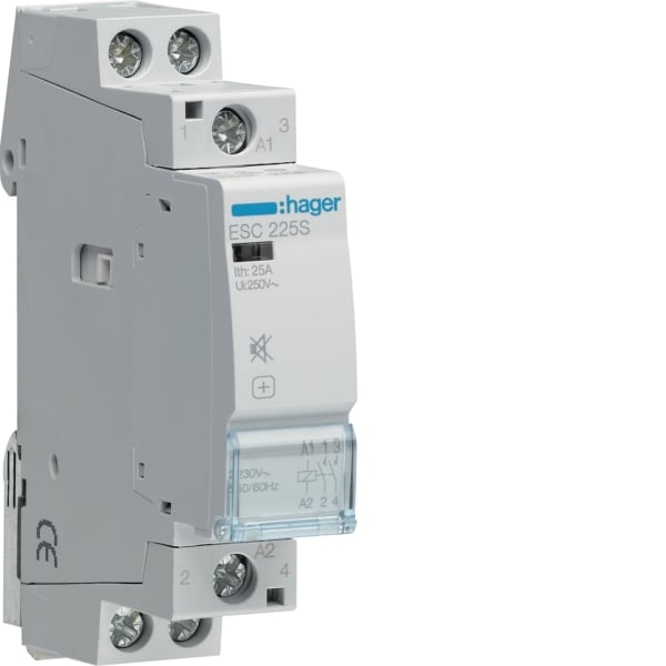 HAGER - Insta-Schütz 2Schl. 25A/230VAC brummfrei 1TE