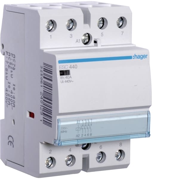 HAGER - Insta-Schütz 4Schl. 40A/230VAC 3TE