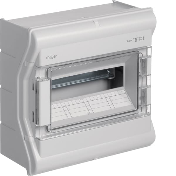 HAGER - Vector IP65, 1x12 PLE, UV-stabil, o. LE