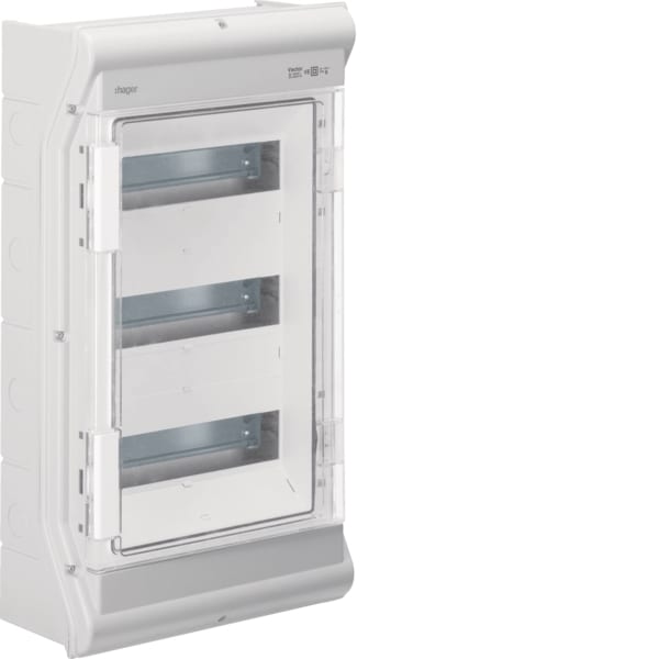 HAGER - Vector IP65, 3x12 PLE, UV-stabil, o. LE