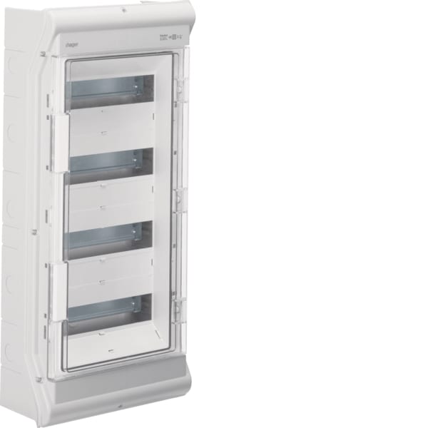 HAGER - Vector IP65, 4x12 PLE, UV-stabil, o. LE