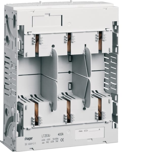 HAGER - NH2-Unterteil, 3x400A, SS 60mm, Abg,M10