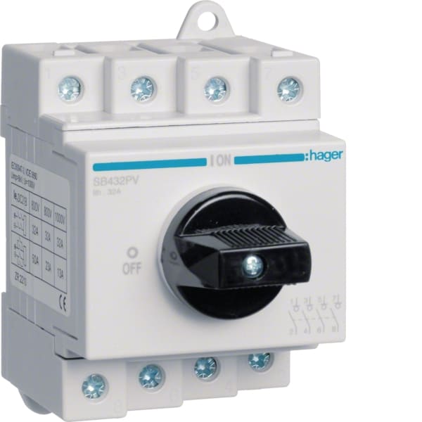 HAGER - Ausschalter DC, 4-polig, 1000V, 32A