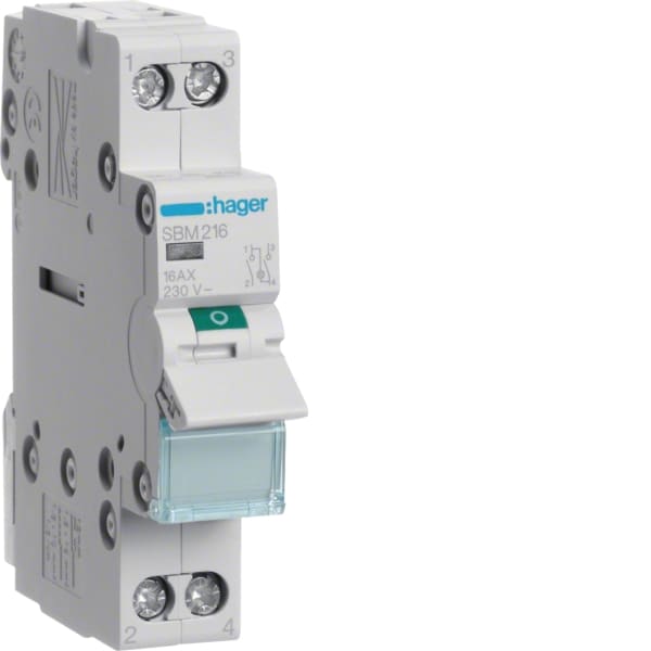 HAGER - Ausschalter 2P 16A mit Meldeleuchte