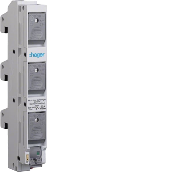 HAGER - D02 Reitersicherung,3*20A,schaltbar