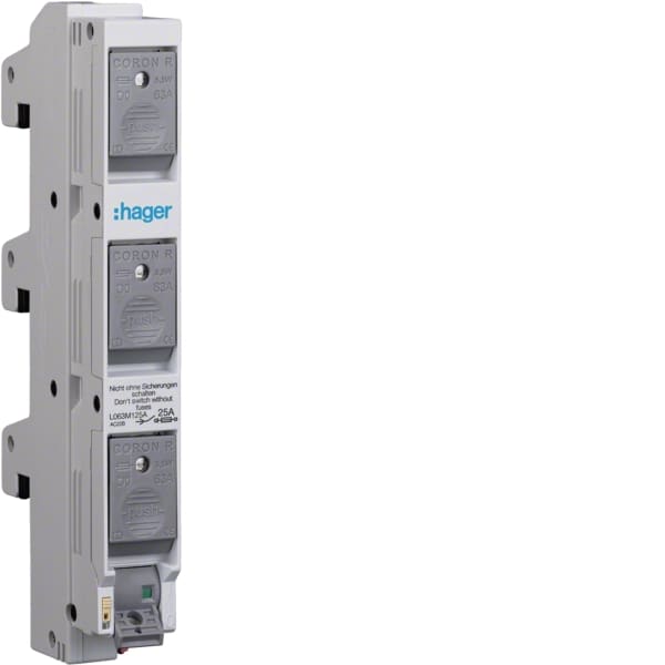 HAGER - D02 Reitersicherung,3*25A,schaltbar