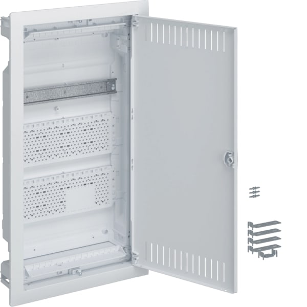 HAGER - Mediaverteiler Unterputz 3reih 2Lochbl+1Hutsch 615x335x90mm