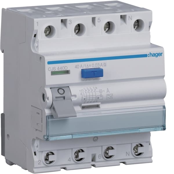 HAGER - FI-Schalter 4P 6kA 40A 30mA Typ G/A-VS