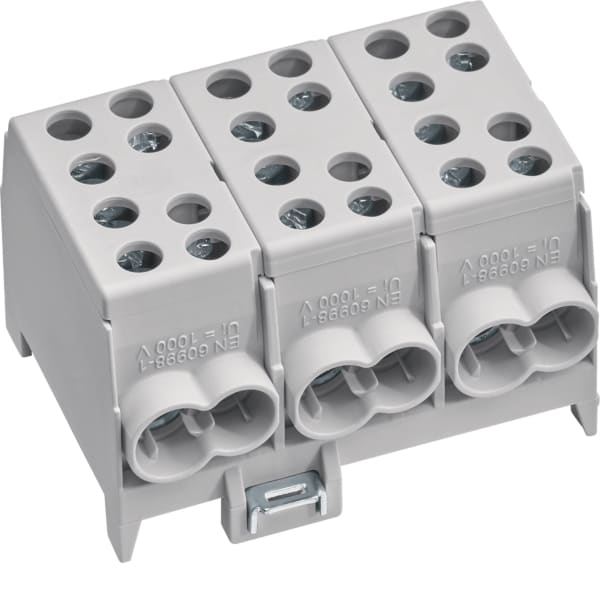 HAGER - Hauptl.-klemme 35², 3polig, IP20, grau