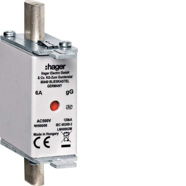 HAGER - NH-Sicher.eins. NH000 500V gG 6A
