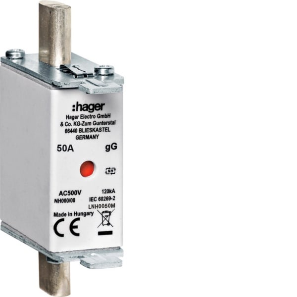 HAGER - NH-Sicherungseinsatz NH000 gG 500V 50A
