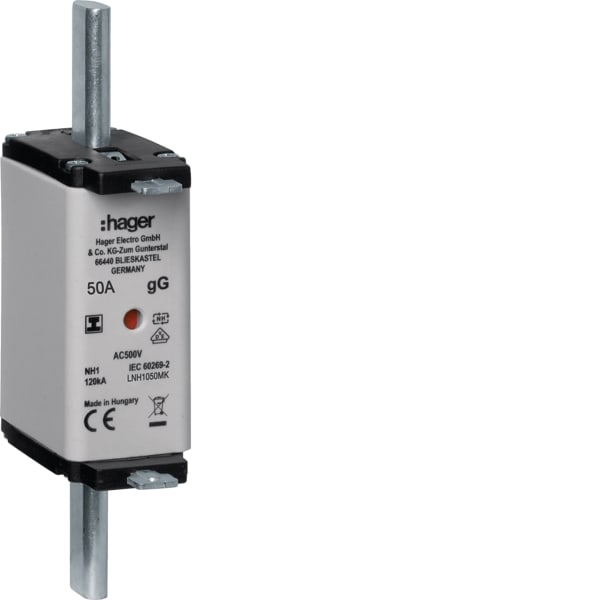 HAGER - NH1-Sicherung 50A 500V gG Iso-Griffl