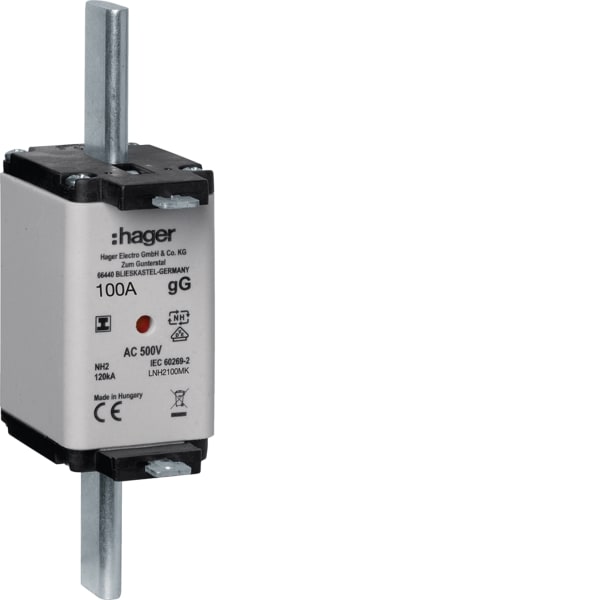 HAGER - NH2-Sicherung 100A 500V gG Iso-Griffl