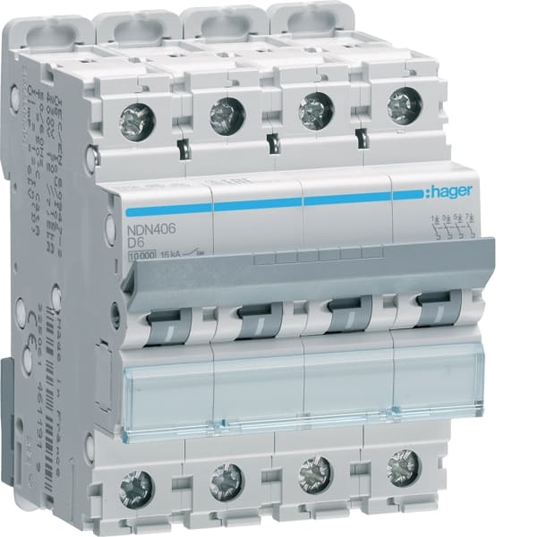 HAGER - LS-Schalter 4polig 10kA D-6A 4M