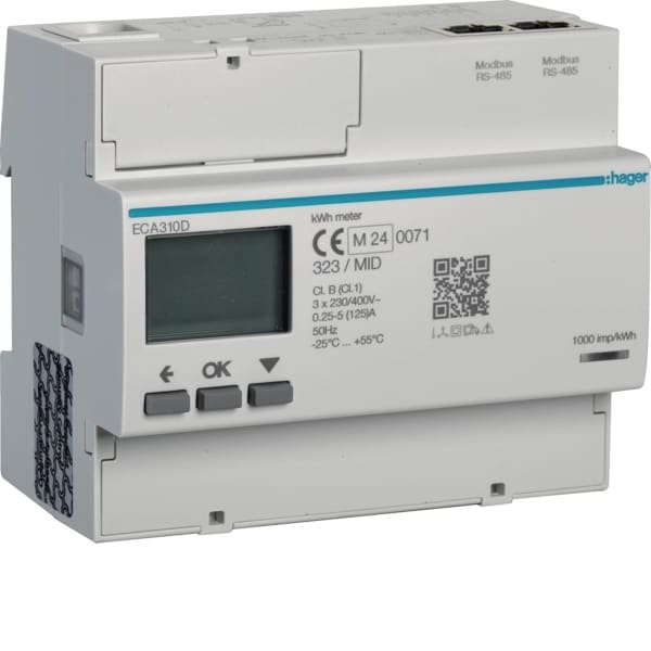 HAGER - Energiezähler 3ph,direkt 125A,AGARD,MID