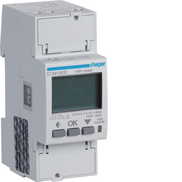 HAGER - Energiezähler 1ph,direkt 80A, MBUS, MID