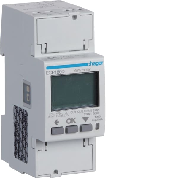 HAGER - Energiezähler 1phasig,direkt 80A, S0,MID