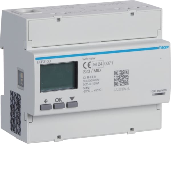 HAGER - Energiezähler 3phasig,direkt 125A,S0,MID