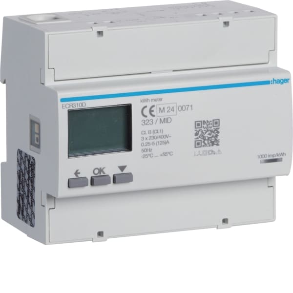 HAGER - Energiezähler 3ph,direkt 125A,MODBUS,MID