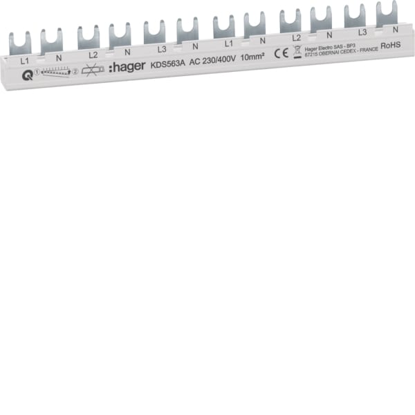 HAGER - Phasenschiene 12M 63A (1PN)x6 QB