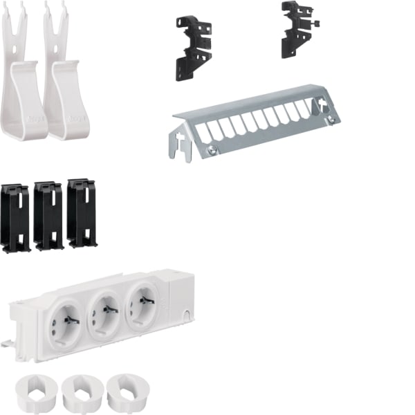 HAGER - Multimedia Kit, univers, mit 3xSteckdose