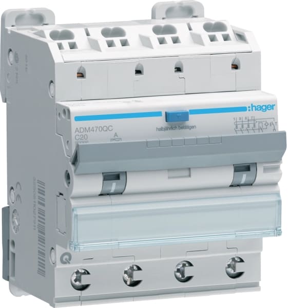 HAGER - FI-LS 4P 6kA C-20A 30mA A QC/QB