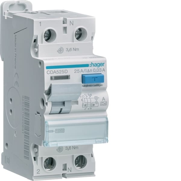 HAGER - FI-Schalter 2P 10kA 25A 30mA Typ A