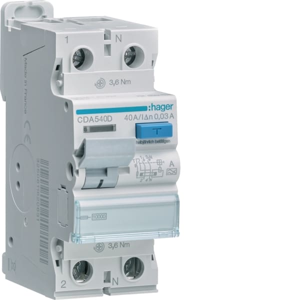 HAGER - FI-Schalter 2P 10kA 40A 30mA Typ A