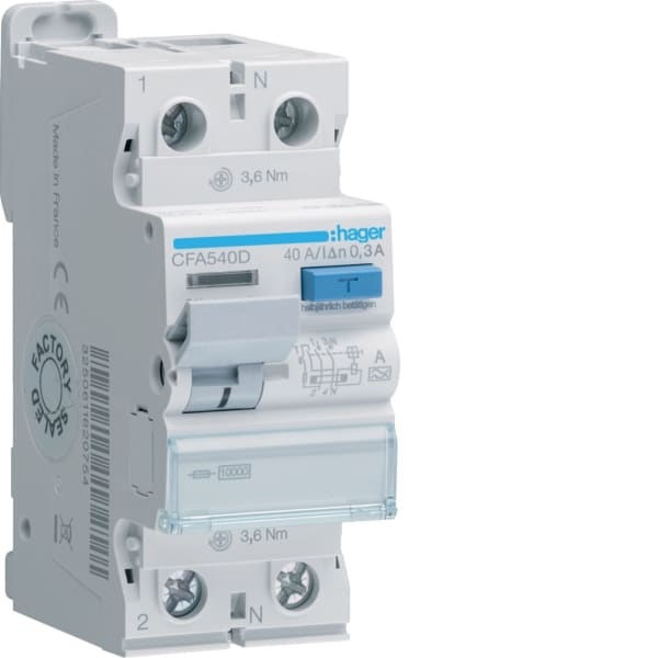 HAGER - FI-Schalter 2P 10kA 40A 300mA Typ A