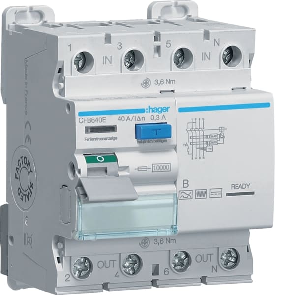 HAGER - FI-Schalter 3P+N 10kA 40A 300mA Typ B