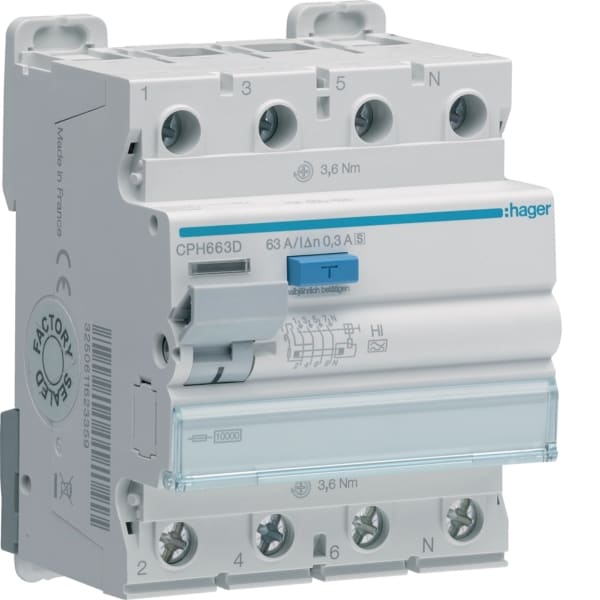 HAGER - FI-Schutzschalter 3P+N 63A 300mA HI S
