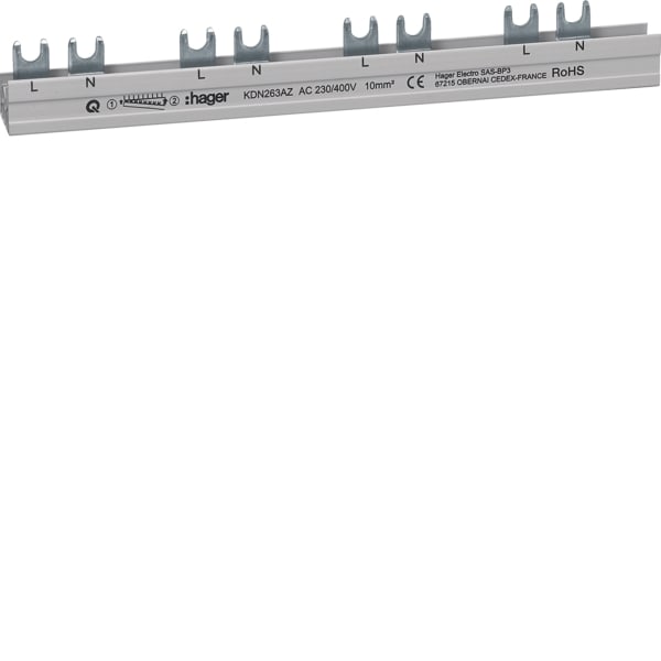 HAGER - Phasenschiene 2P für ARFxxxD 12 Module