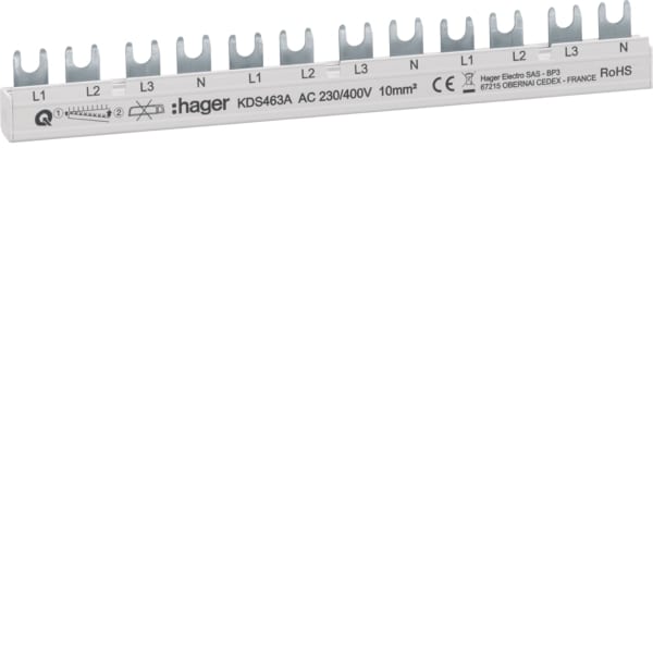 HAGER - Phasenschiene 12M 63A (3PN)x3 QB