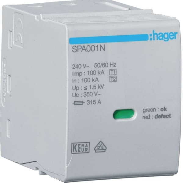 HAGER - Steckmodul N-PE 350V 100kA 1.5kV