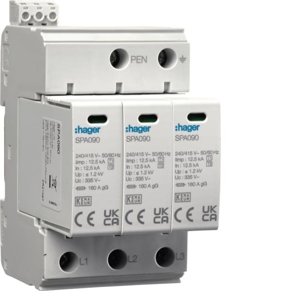 HAGER - Überspannungschutz T1+T2 3P 37,5kA