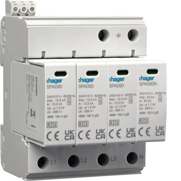 HAGER - Überspannungschutz T1+T2 4P 50kA