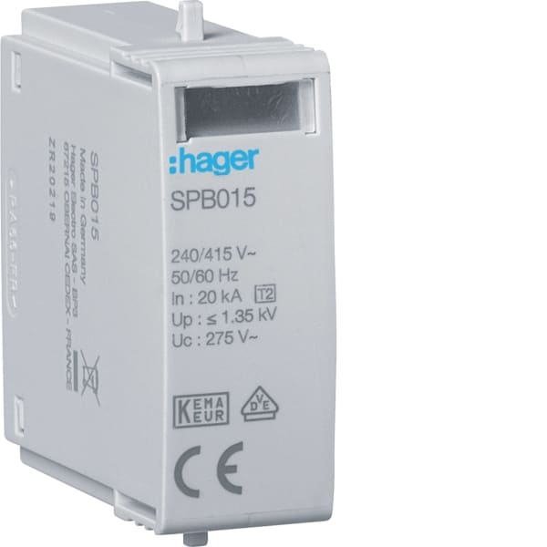 HAGER - Steckmodul T2 L-N Uc 275V Up 1.35kV