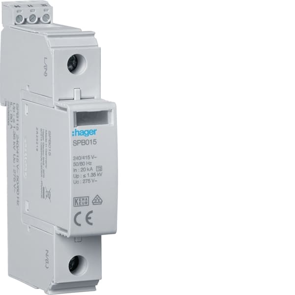 HAGER - Überspannungsableiter T2 1P 40kA TNC FM