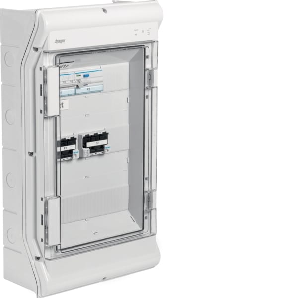 HAGER - Notstromverteiler bestückt, 3R, IP65