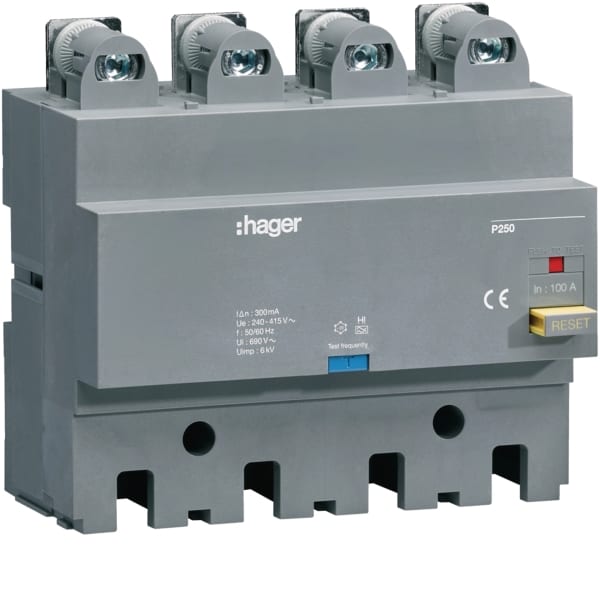 HAGER - FI-Block P250 4P 100A Idn 30 mA fest