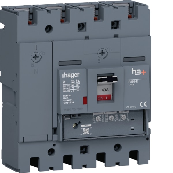 HAGER - Leistungssch. h3+ P250 LSnI 4x40A 70kA