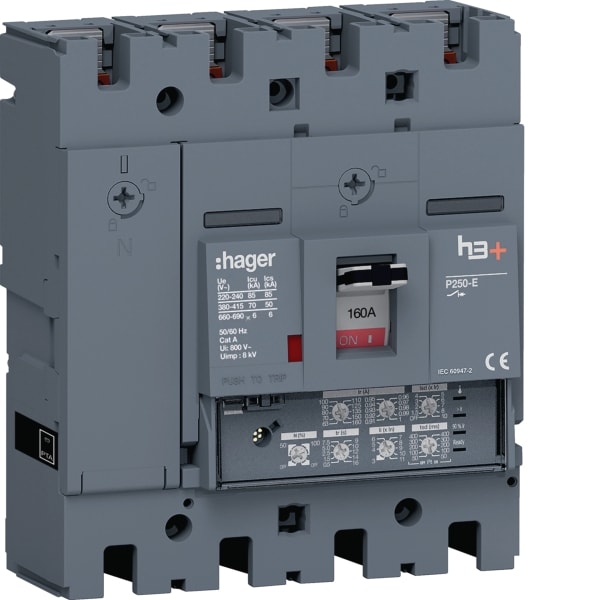 HAGER - Leistungssch. h3+ P250 LSI 4x160A 70kA